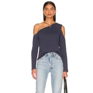 NWT 1.STATE Off the Shoulder Knit Top in Mood Indigo Large